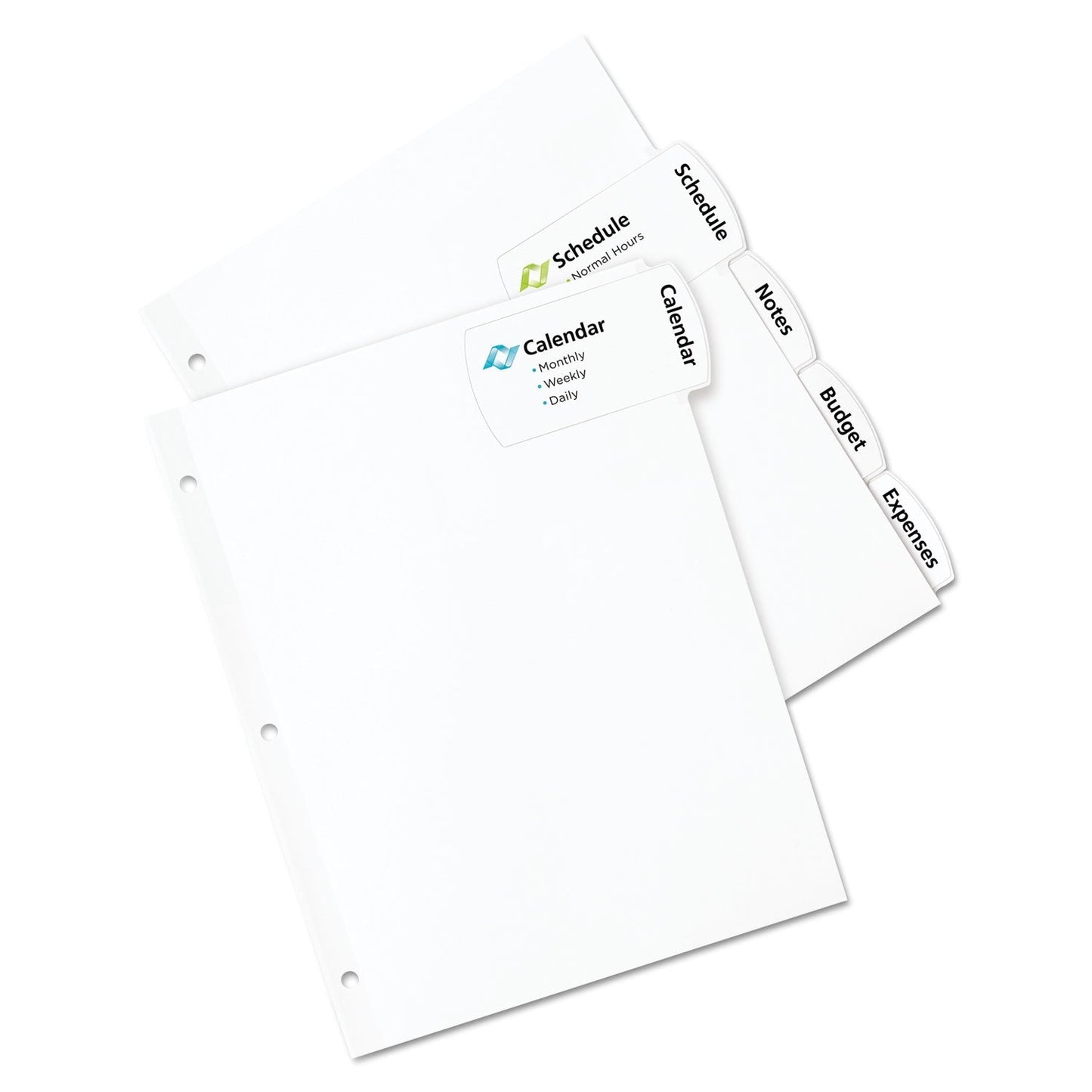 Avery Big Tab Printable Large White Label Tab Dividers, 5 - Tab, 11 x 8.5, White, 20 Sets - themonogram manor 