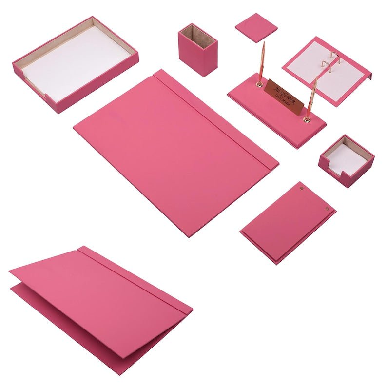MOOG Leather Desk Set - Single Document Tray - Green - 10 PCS - themonogram manor 