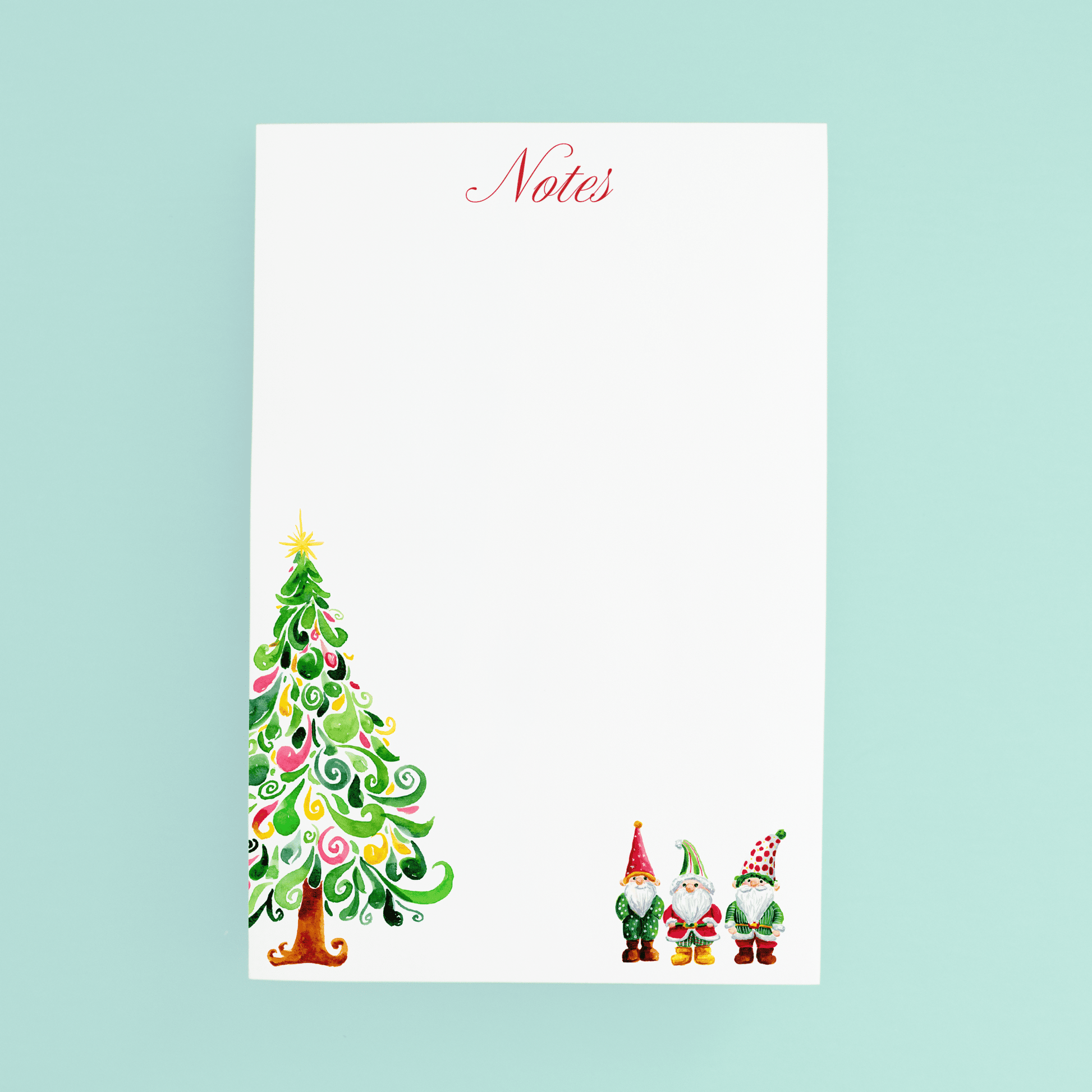 Christmas Tree & Gnomes Jumbo Pad - themonogram manor 