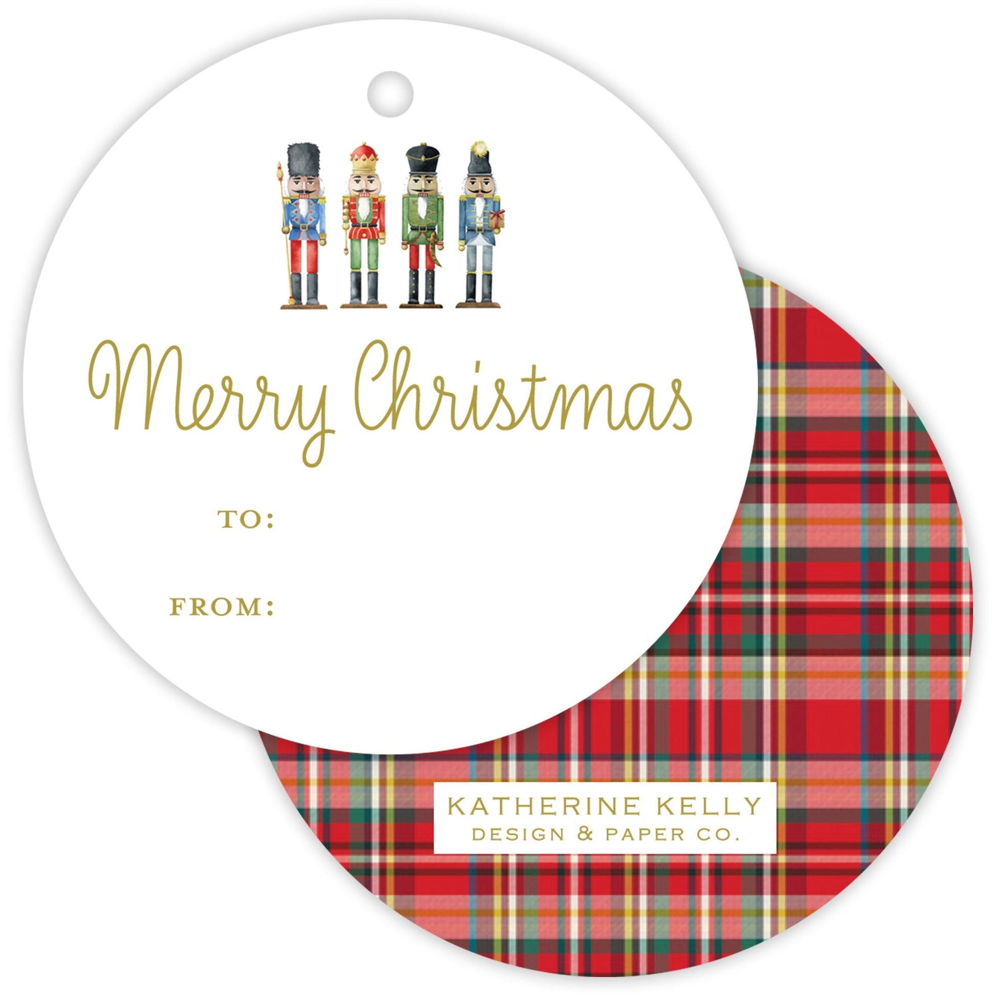 nutcracker fill - in round gift tag - themonogram manor 