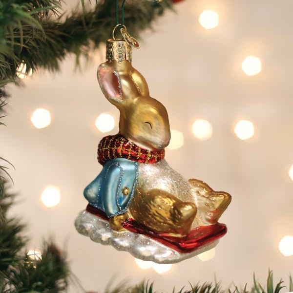 Peter Rabbit On Sled Ornament - themonogram manor 
