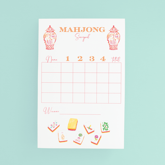 Mahjong Scorecard Pad - Sunset Tiles - themonogram manor 