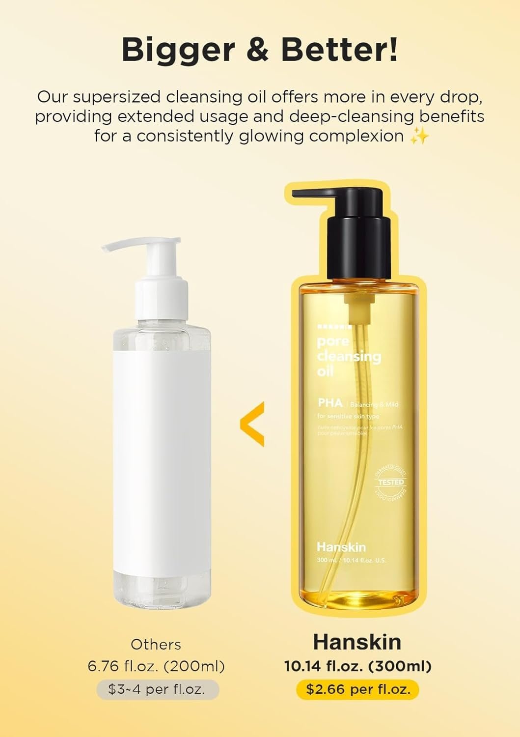Pore Cleansing Oil, Oil Cleanser for Face, Makeup Blackhead Remover, Korean Cleanser for Sensitive Skin [PHA] (10.14 Oz) - themonogram manor 