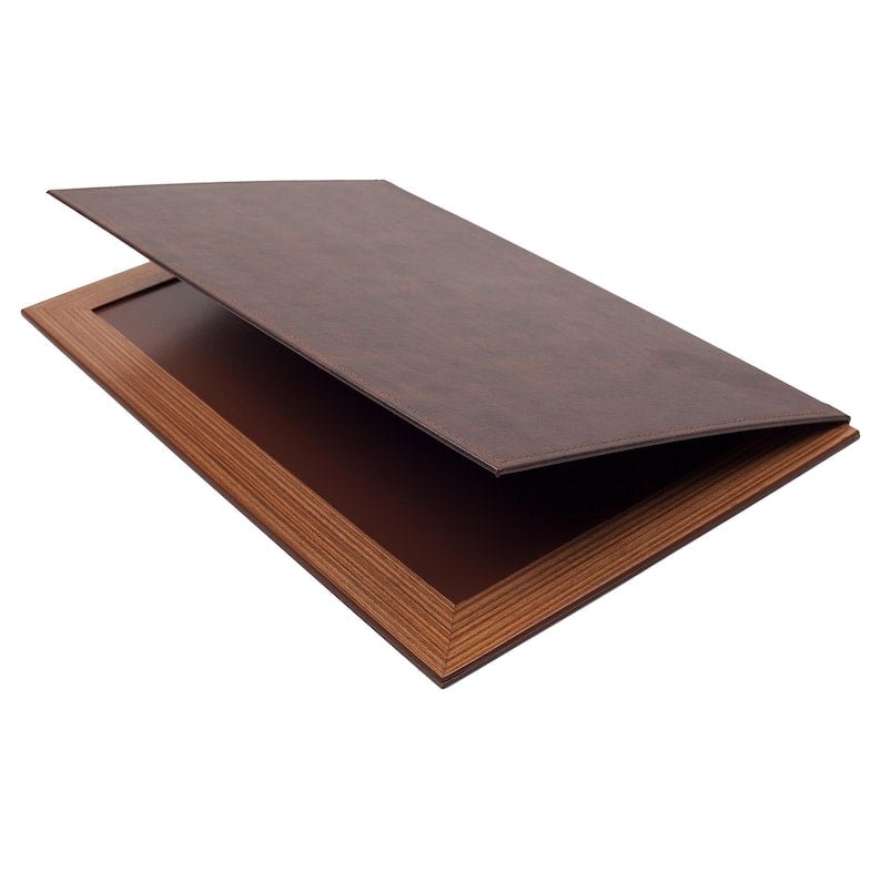 MOOG Leather Desk Pad With Wood Combination - White Leather - themonogram manor 