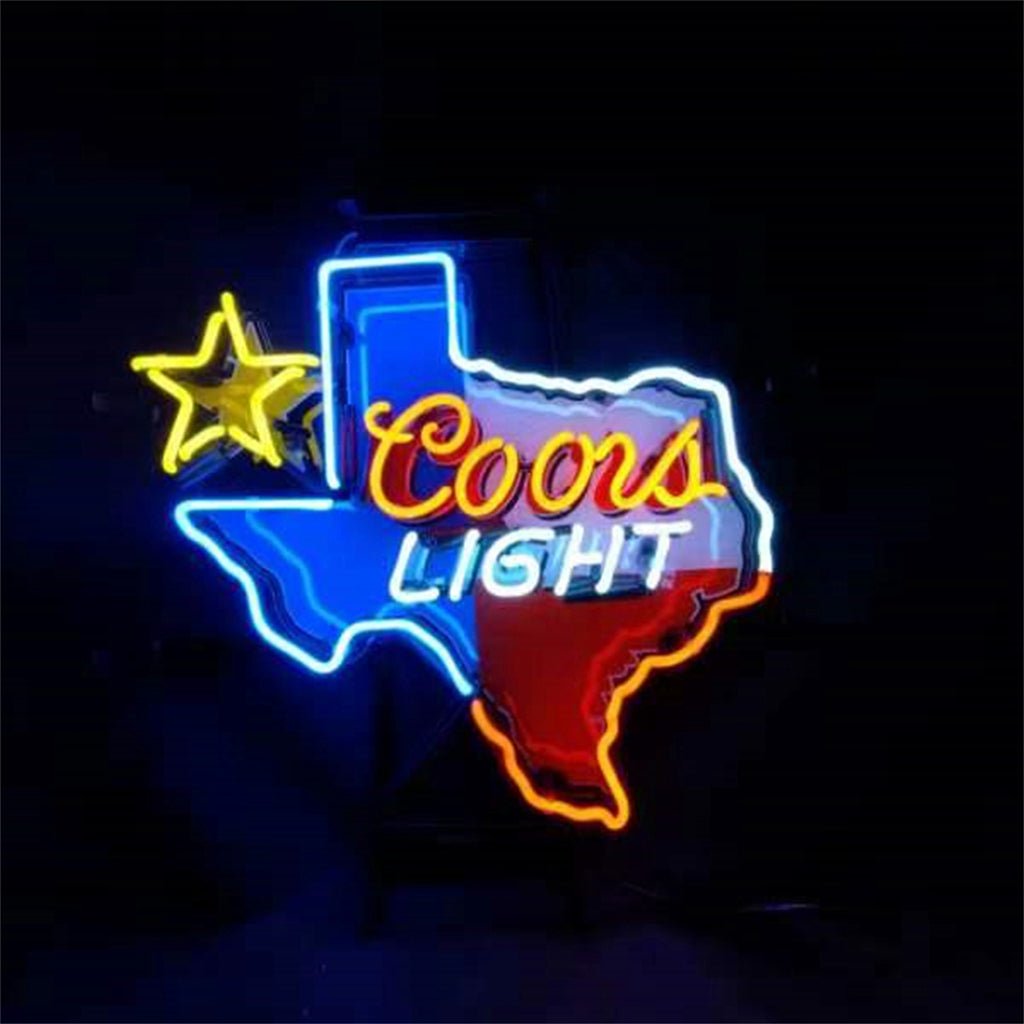 Coors Light with Texas Maps Neon Signs Light - themonogram manor 