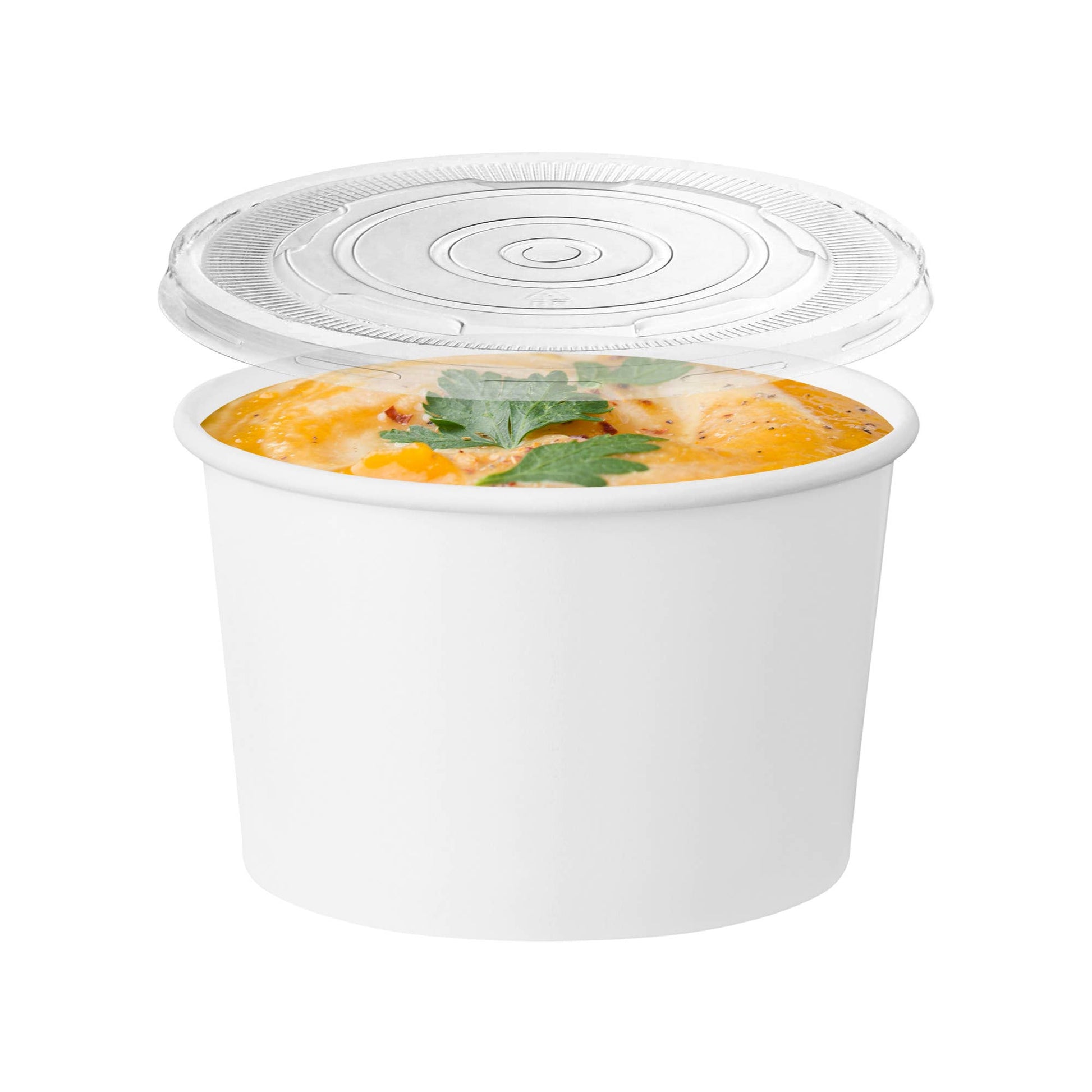 12 oz Squat Paper Soup Cups with Lids - 10 sets - themonogram manor 