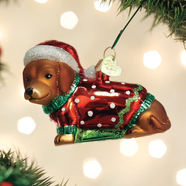 Dashing Dachshund Puppy Ornament - themonogram manor 
