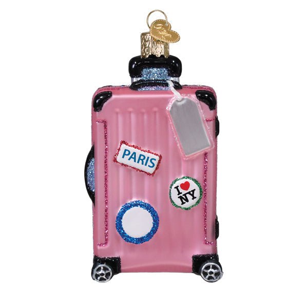 Pink Rolling Suitcase Ornament - themonogram manor 
