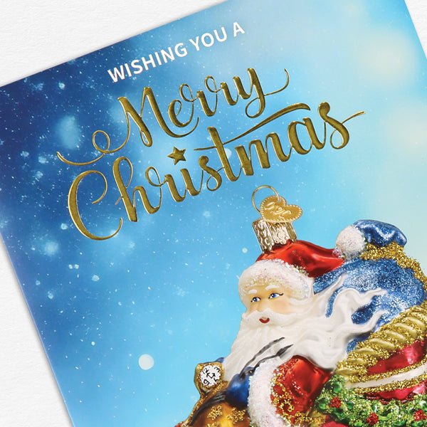 Santa In Sleigh Christmas Card - themonogram manor 
