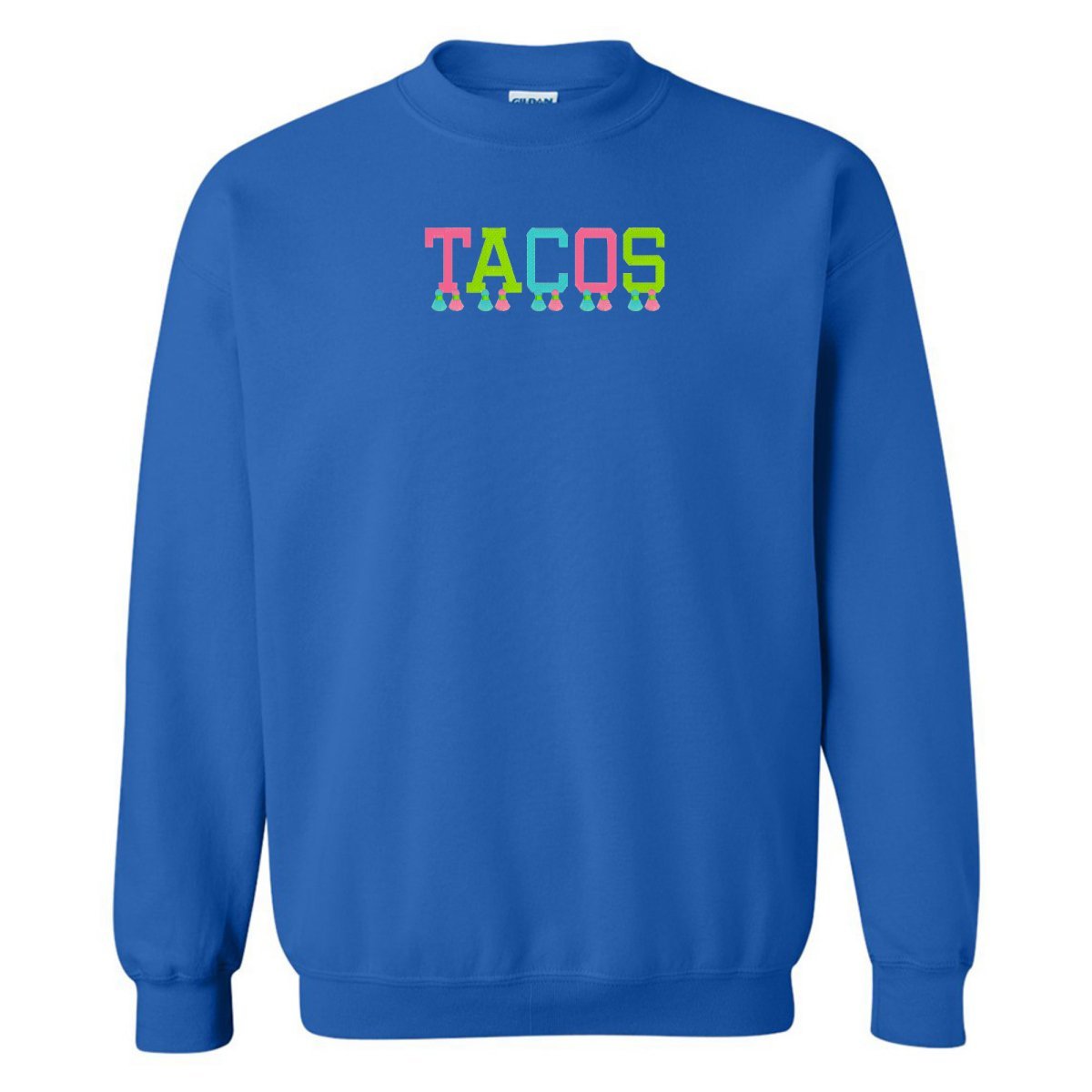 Embroidered Tasseled 'Tacos' Sweatshirt - themonogram manor 