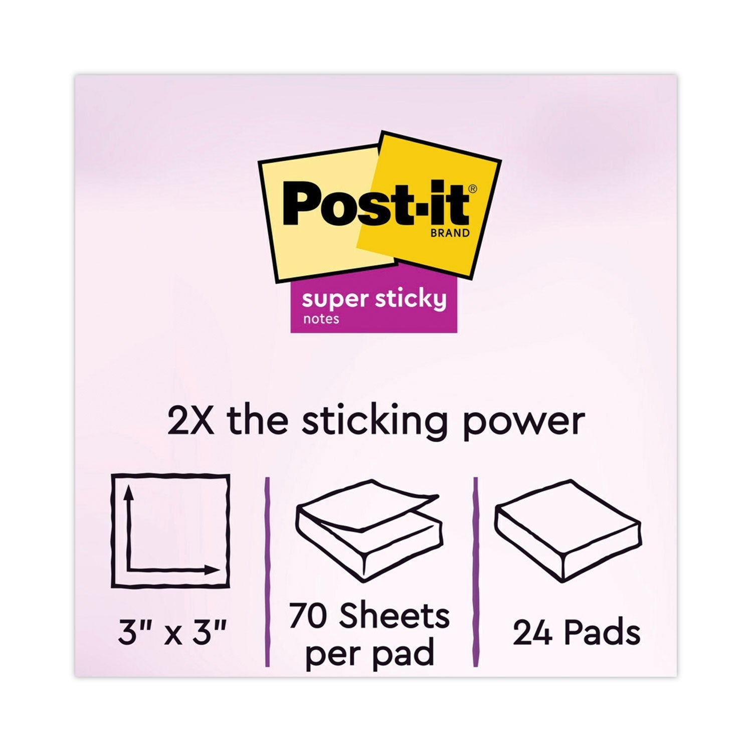 Post - it Recycled Notes in Oasis Collection Colors, Cabinet Pack, 3" x 3", 70 Sheets/Pad, 24 Pads/Pack - themonogram manor 