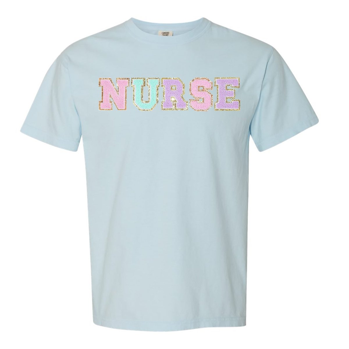 Nurse Colorful Letter Patch Comfort Colors T-Shirt - themonogram manor 