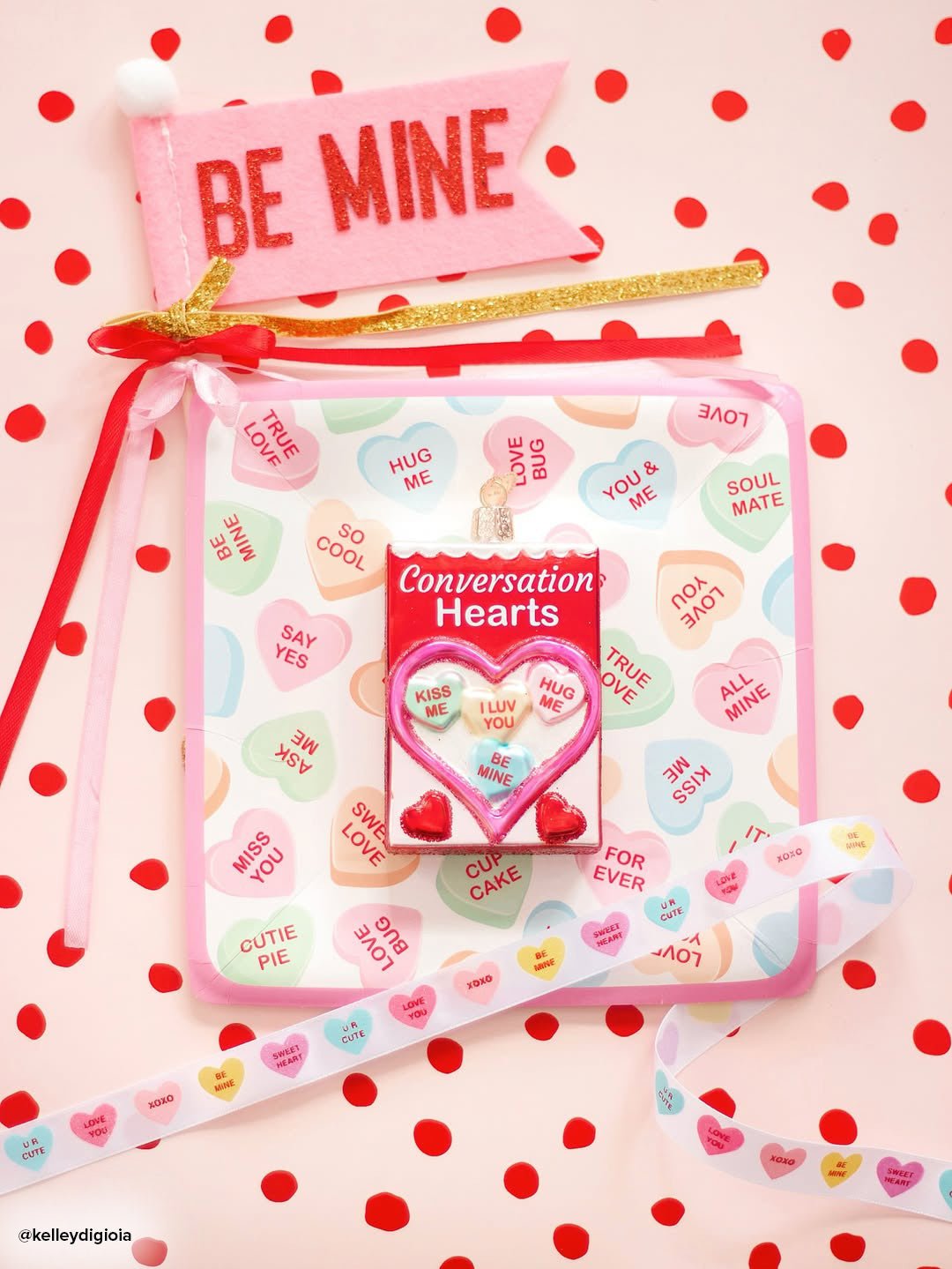Conversation Hearts Candy Ornament - themonogram manor 