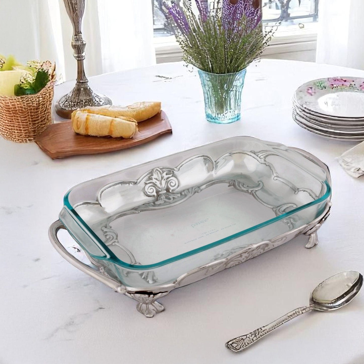 Fleur-De-Lis Pyrex Holder 3qt - themonogram manor 