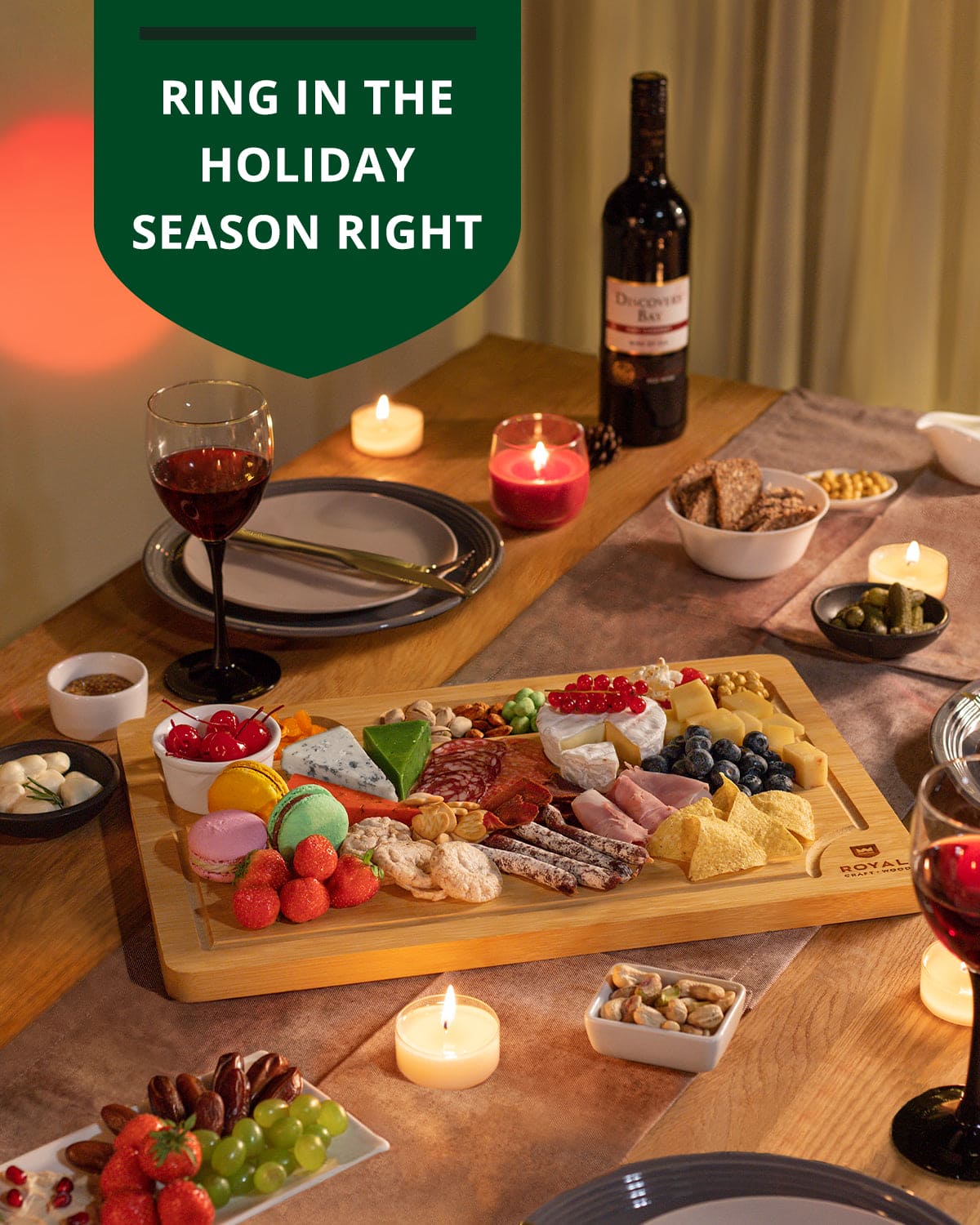 Cutting Board with Compartments, 18” x 12” - themonogram manor 