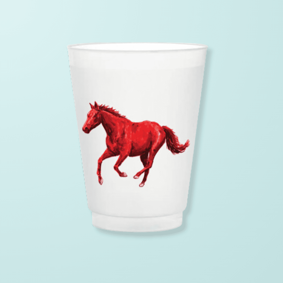 Red Mustang Frosted Cups - themonogram manor 