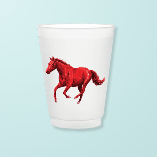 Red Mustang Frosted Cups - themonogram manor 