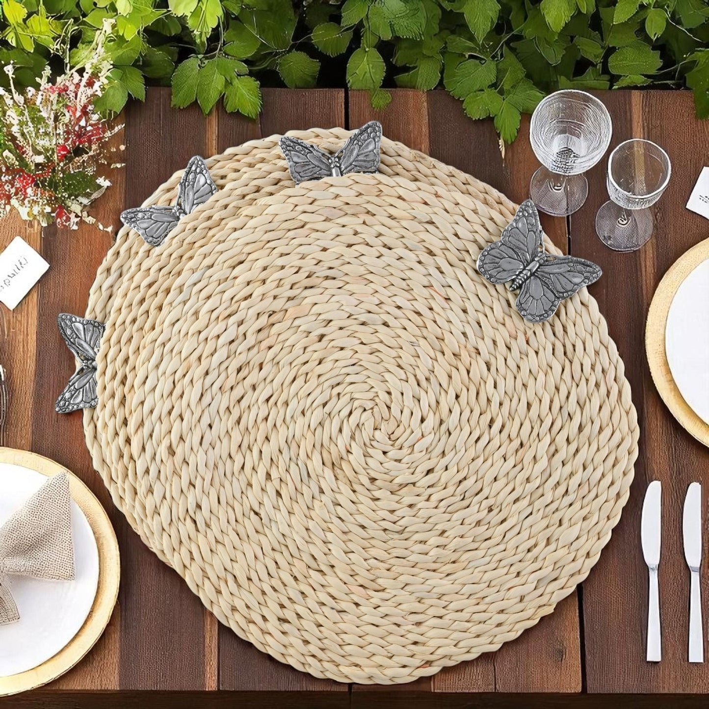 Butterfly Twisted Seagrass Placemats - set of 4 - themonogram manor 