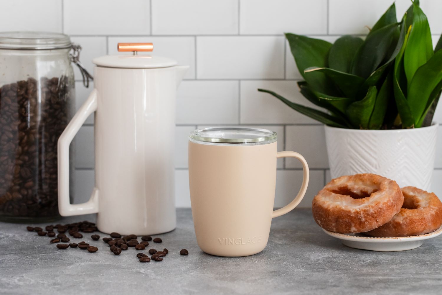 Coffee Cup in Sand - themonogram manor 