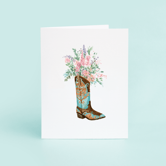 Blue Boot With Flowers - themonogram manor 