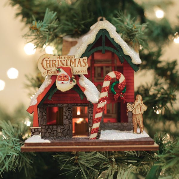Christmas Book Store Ornament - themonogram manor 