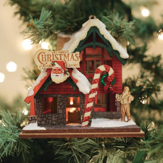 Christmas Book Store Ornament - themonogram manor 