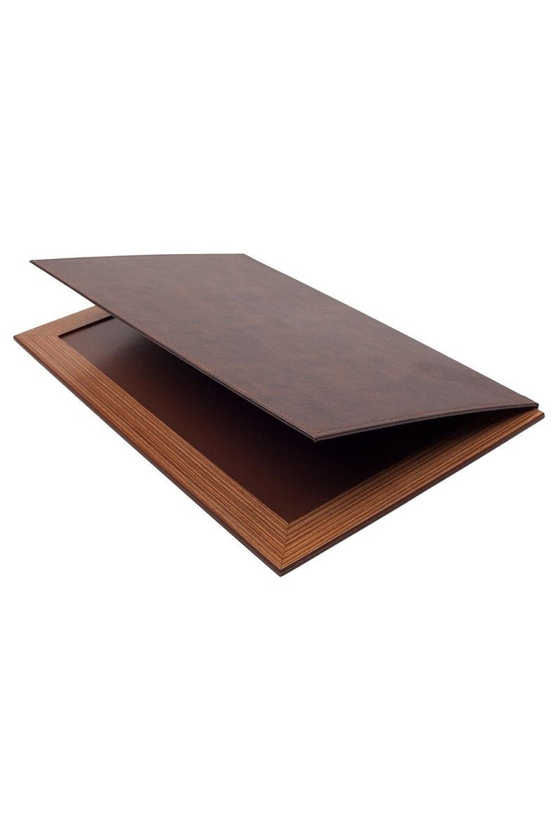 MOOG Star Leather Desk Set - Walnut Wood Combination - Double Document Tray - Green - 11 PCS - themonogram manor 
