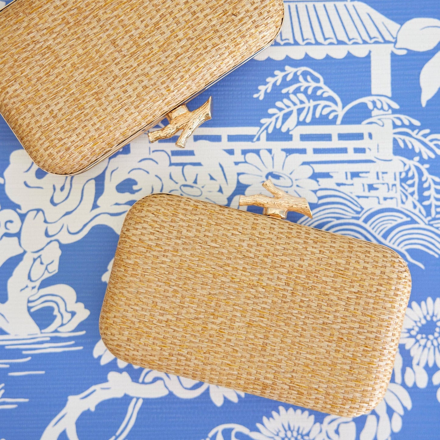 CORAL WOVEN CLUTCH - themonogram manor 