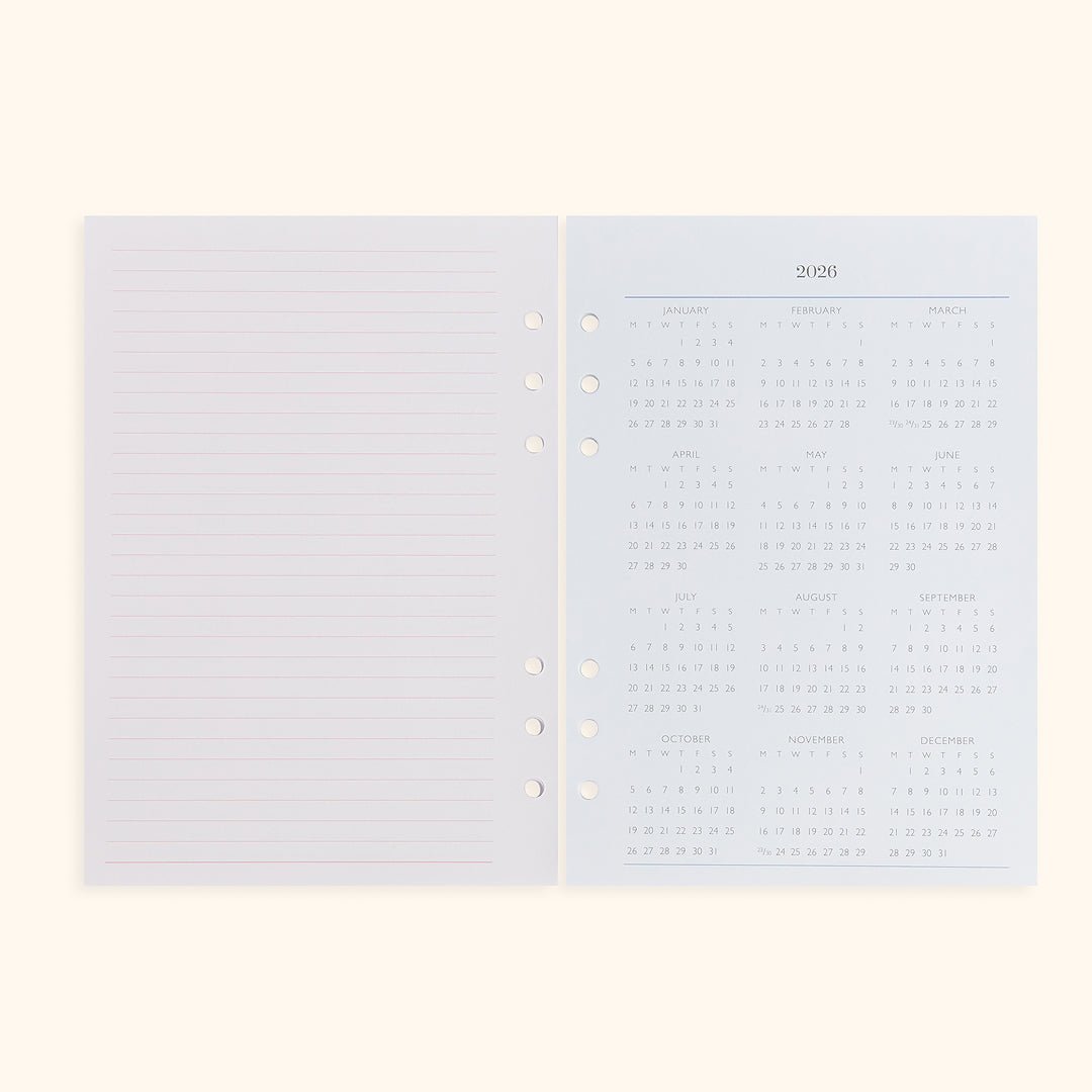 A5 Inserts for Weekly Planner Personal Portfolio 2026 - themonogram manor 