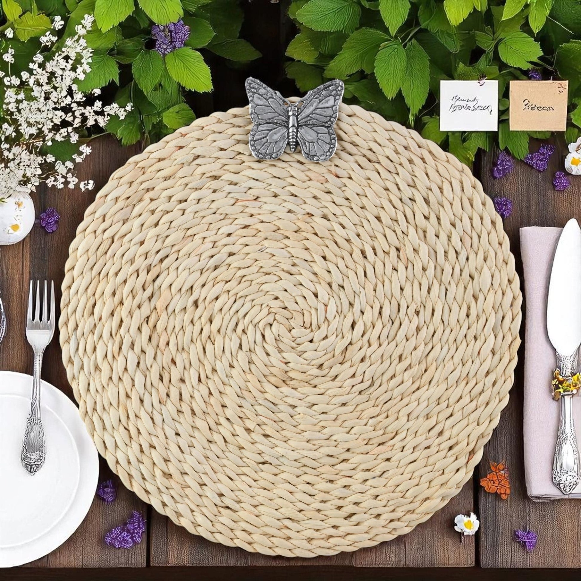 Butterfly Twisted Seagrass Placemats - set of 4 - themonogram manor 