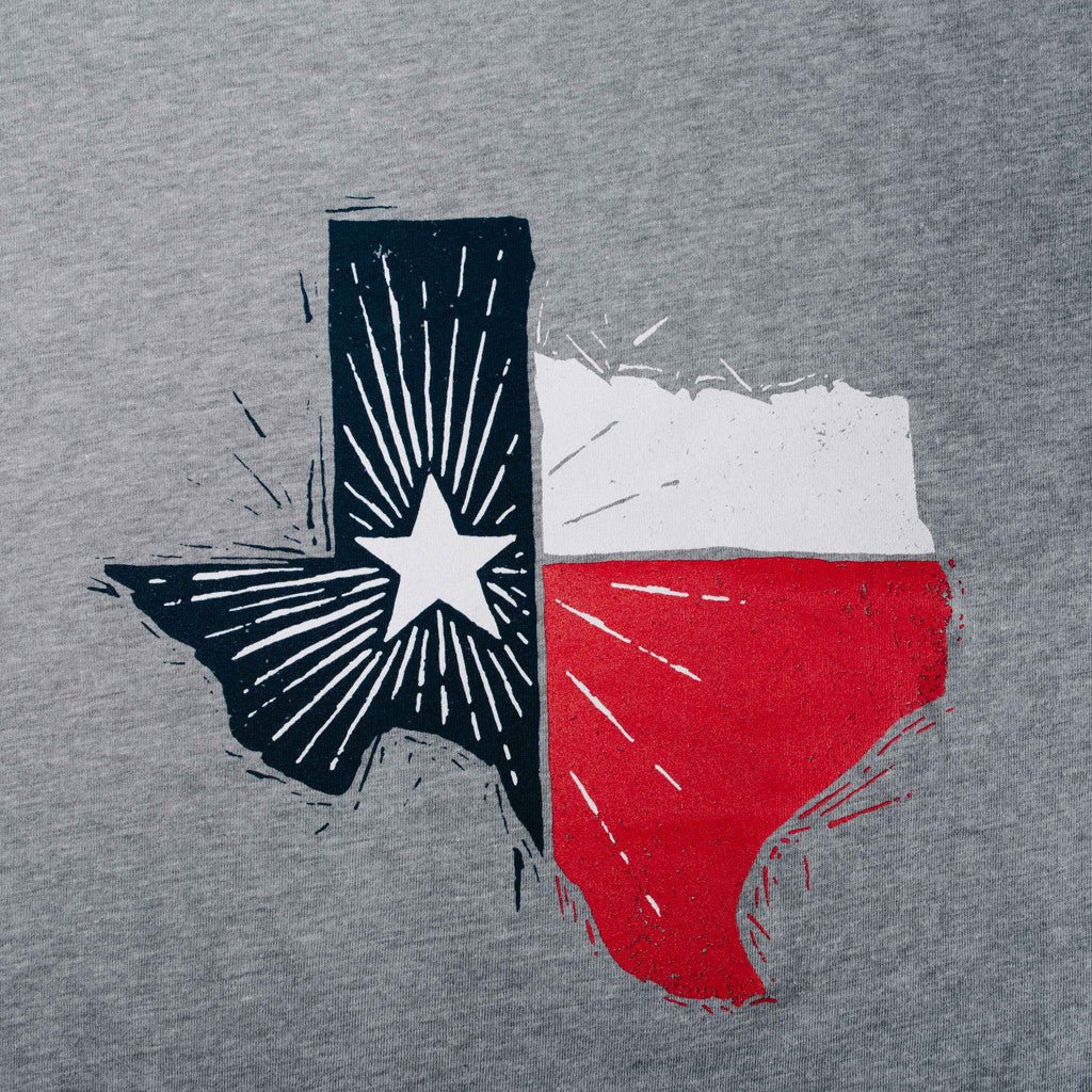 Texas State Flag T-Shirt - Heather Gray - themonogram manor 