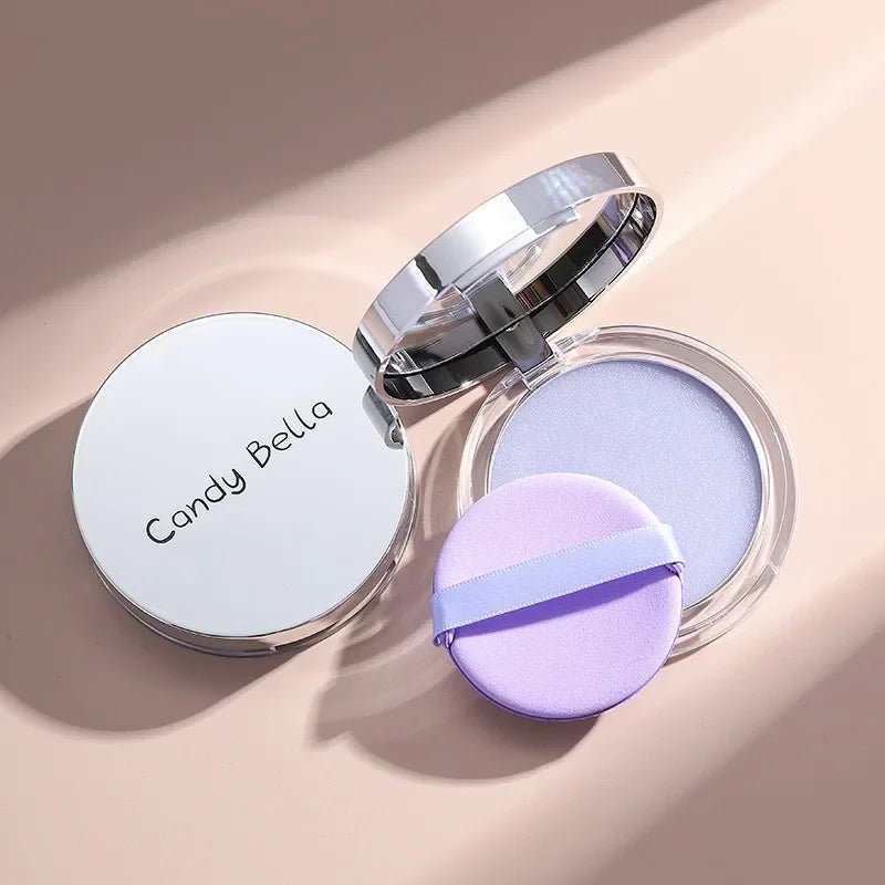 Matte Setting Powder Lasting Oil-Control Purple Glitter Pressed Powder Brightening Face Powder Jelly Compact Foundation Makeup - themonogram manor 