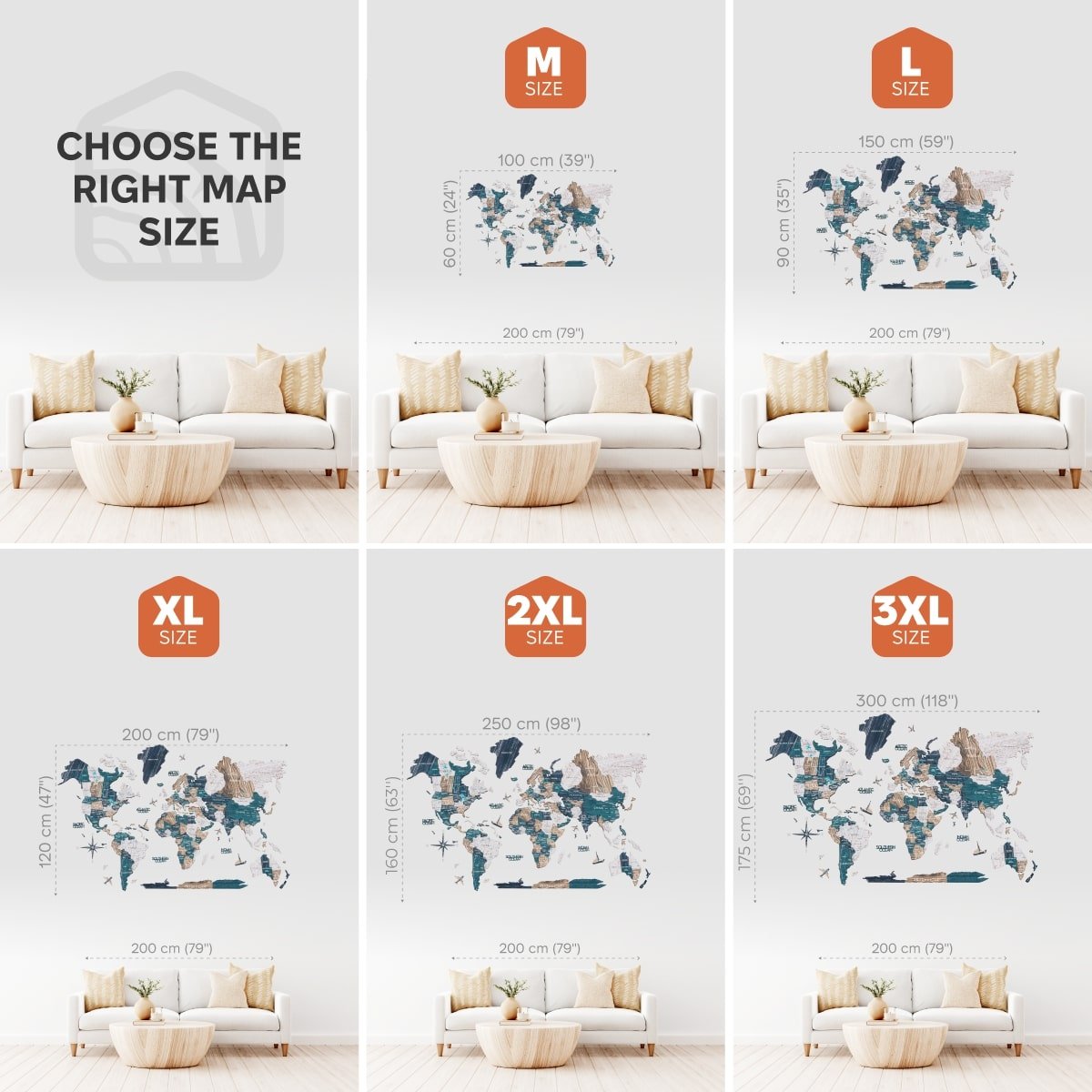 3D Luminous/Magnetic Colored Wooden World Map Mystery - themonogram manor 