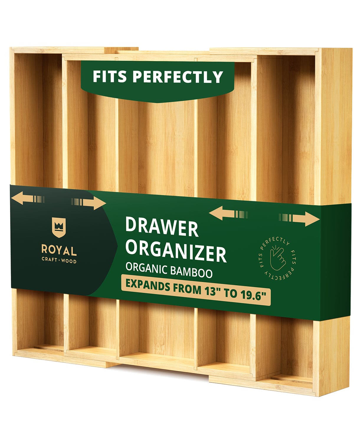 Utensil Drawer Organizer, Natural (5 Slots) - themonogram manor 