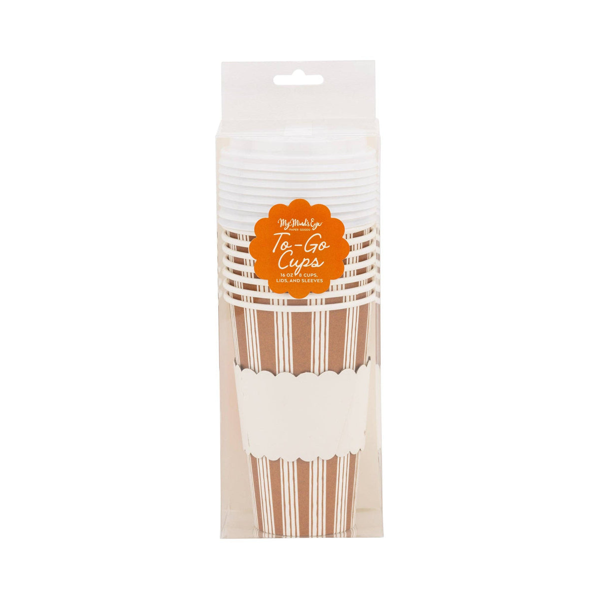 PLTG1825 - Striped Bow Pumpkin Pink To Go Cups (8ct 16oz) - #themonogram manor #