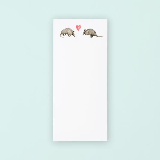 Valentine Armadillos Lists Pad - themonogram manor 