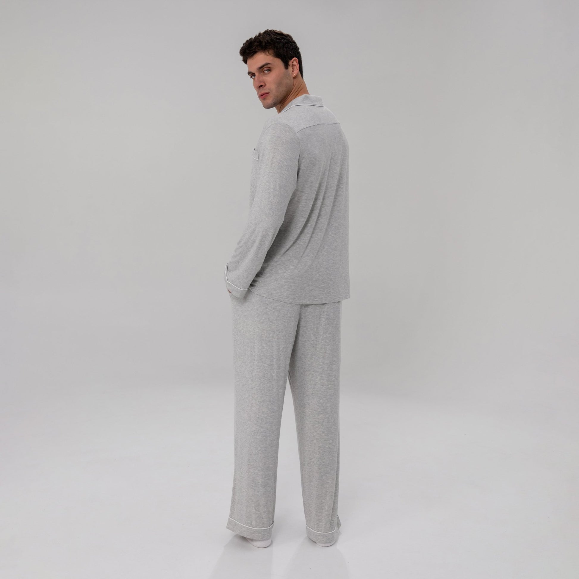 Men's Luxe Bamboo Long PJ Set - themonogram manor 
