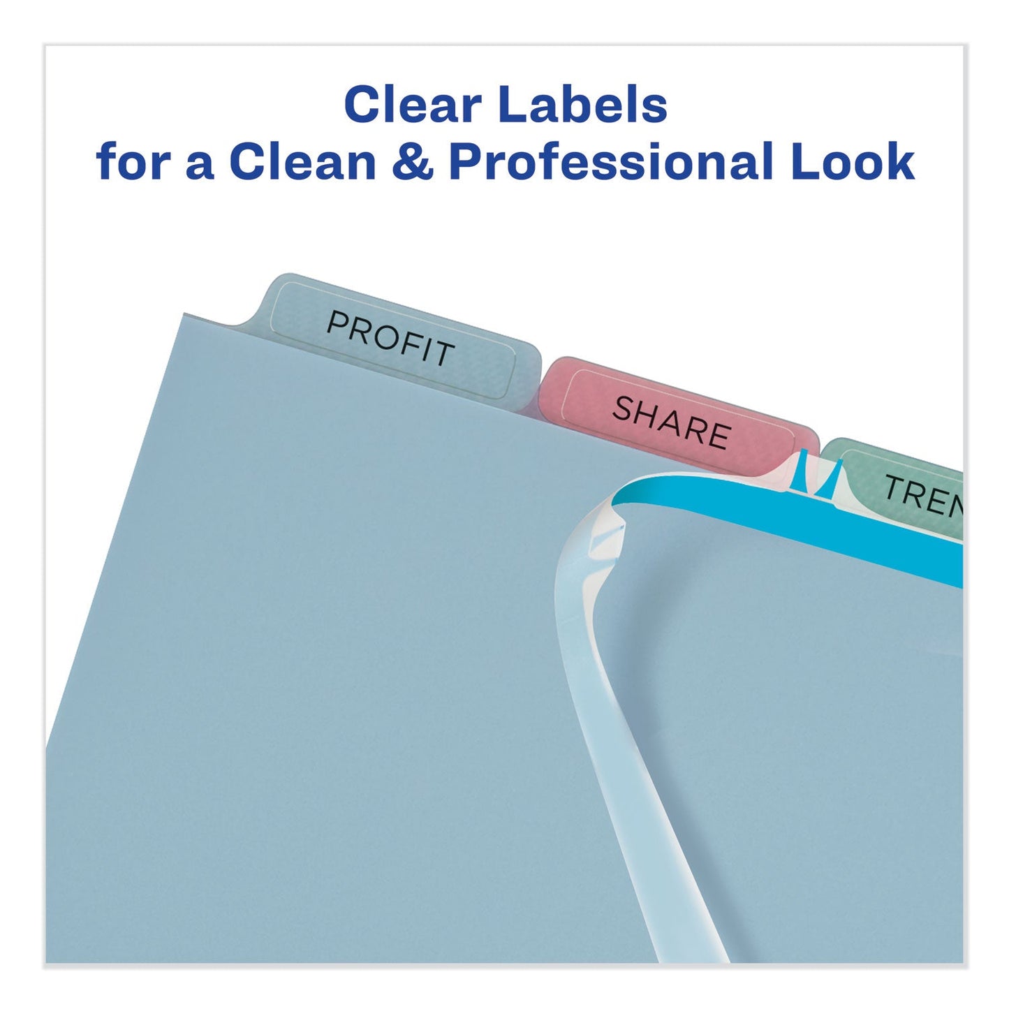 Avery Print and Apply Index Maker Clear Label Plastic Dividers with Printable Label Strip, 5 - Tab, 11 x 8.5, Assorted Tabs, 5 Sets - themonogram manor 
