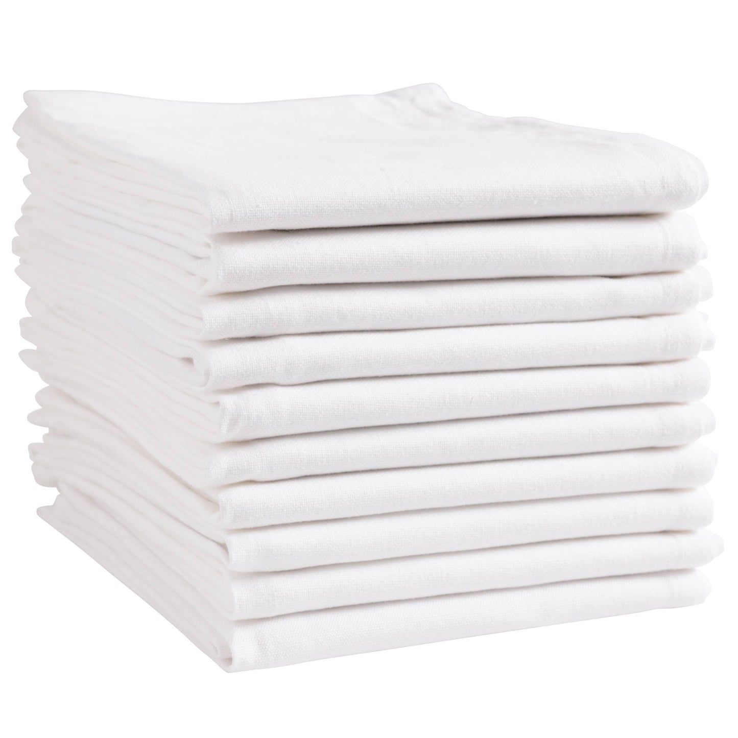 KAF Home Plain Weave White Kitchen Towels - Set of 10 - themonogram manor 