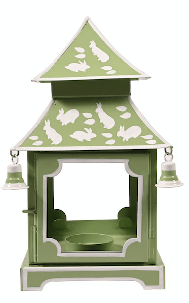 Grass Green & White Bunny Pagoda Lantern - themonogram manor 