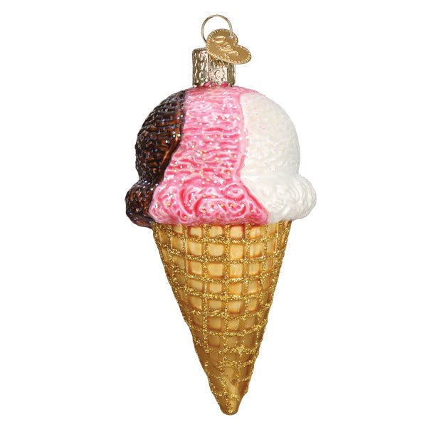 Neapolitan Ice Cream Cone Ornament - themonogram manor 
