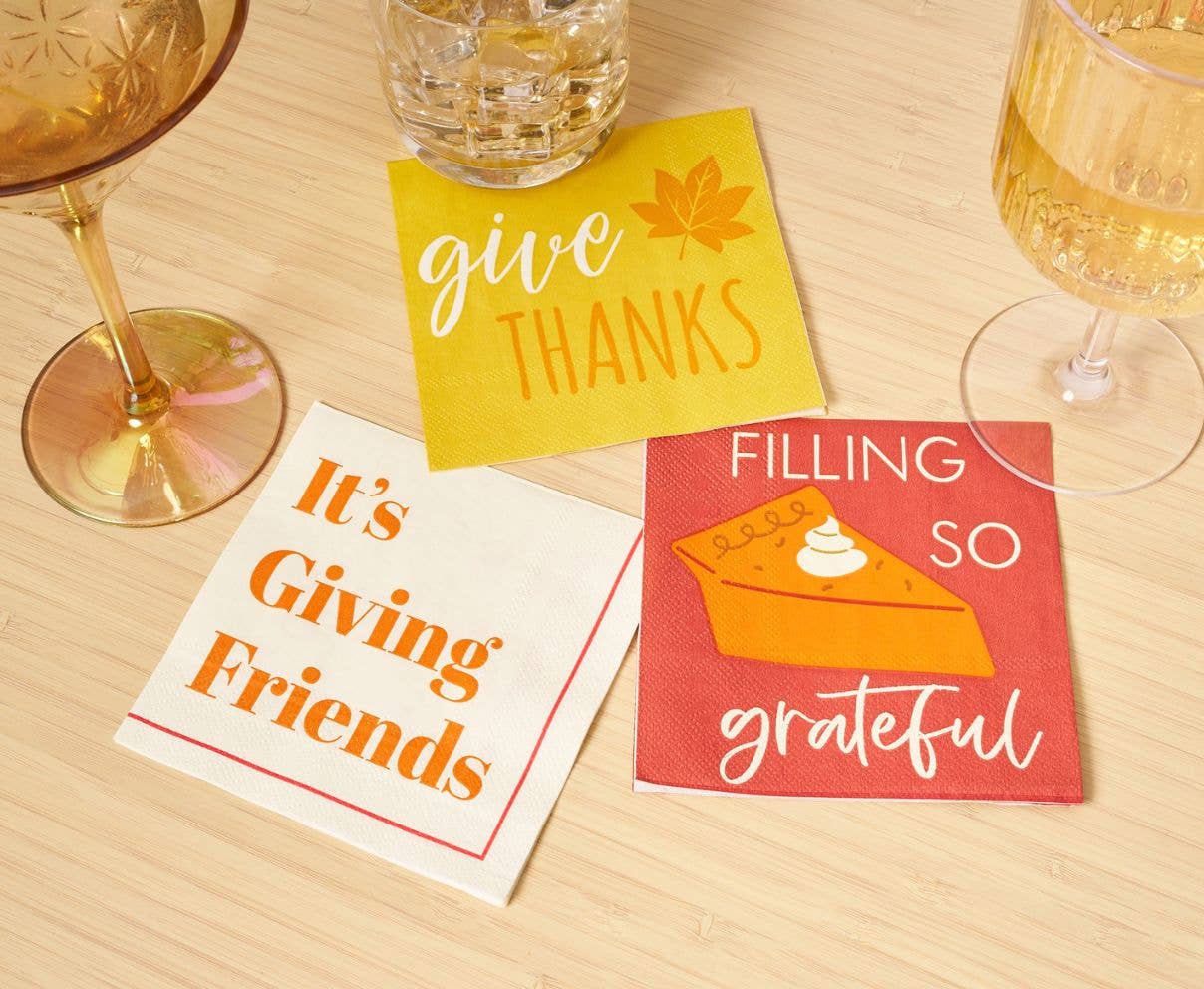 'Filling So Grateful' Cocktail Napkins/26pk - themonogram manor 