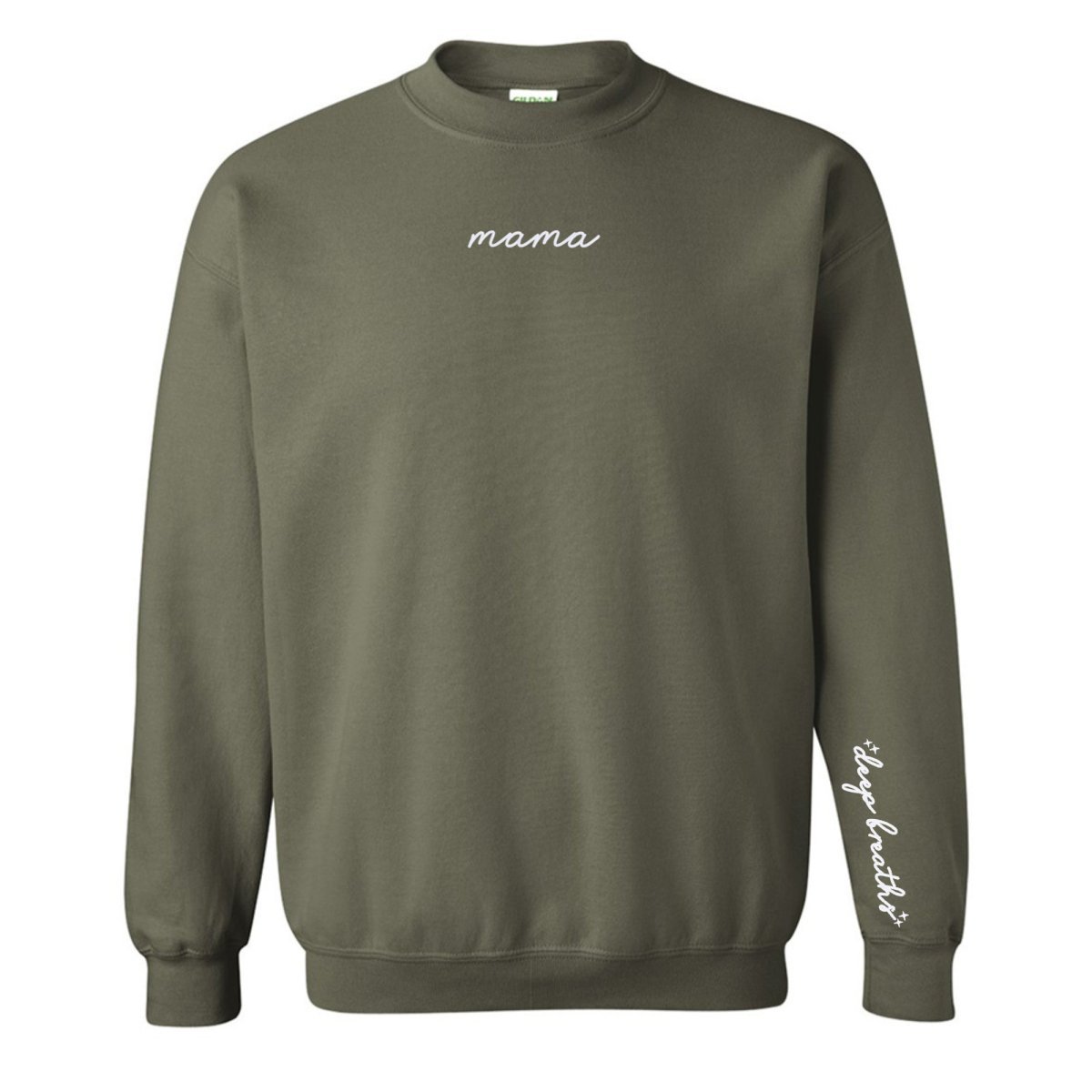 Mama 'Deep Breaths Reminder' Crewneck Sweatshirt - themonogram manor 
