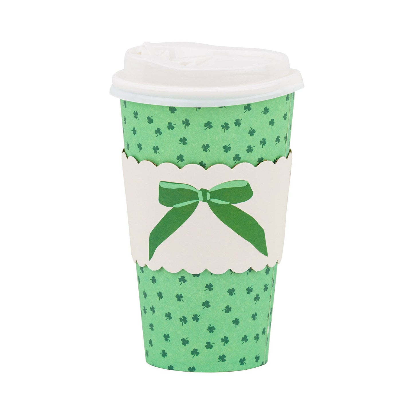PLTG1727 - Shamrocks & Bows To Go Cups (8 ct) - themonogram manor 