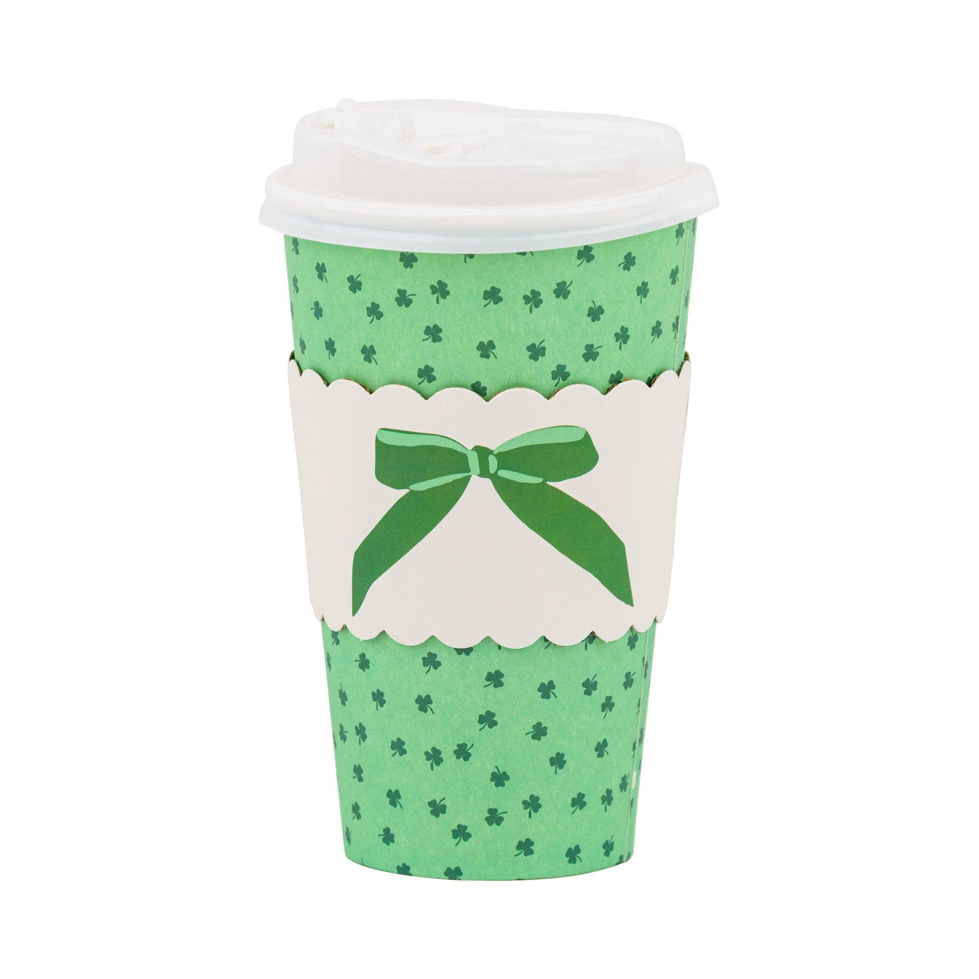 PLTG1727 - Shamrocks & Bows To Go Cups (8 ct) - themonogram manor 