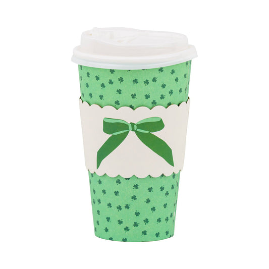 PLTG1727 - Shamrocks & Bows To Go Cups (8 ct) - themonogram manor 