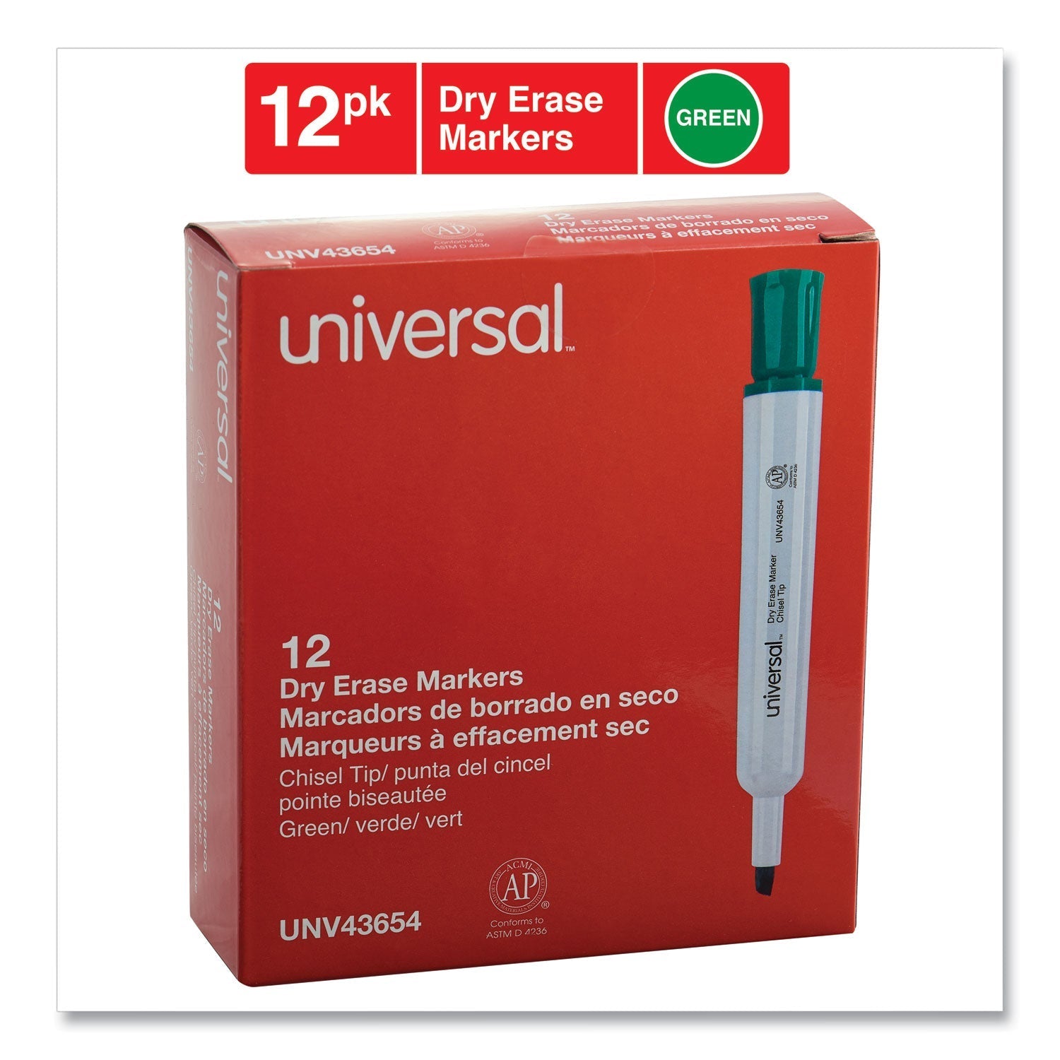 Universal Dry Erase Marker, Broad Chisel Tip, Green, Dozen - themonogram manor 
