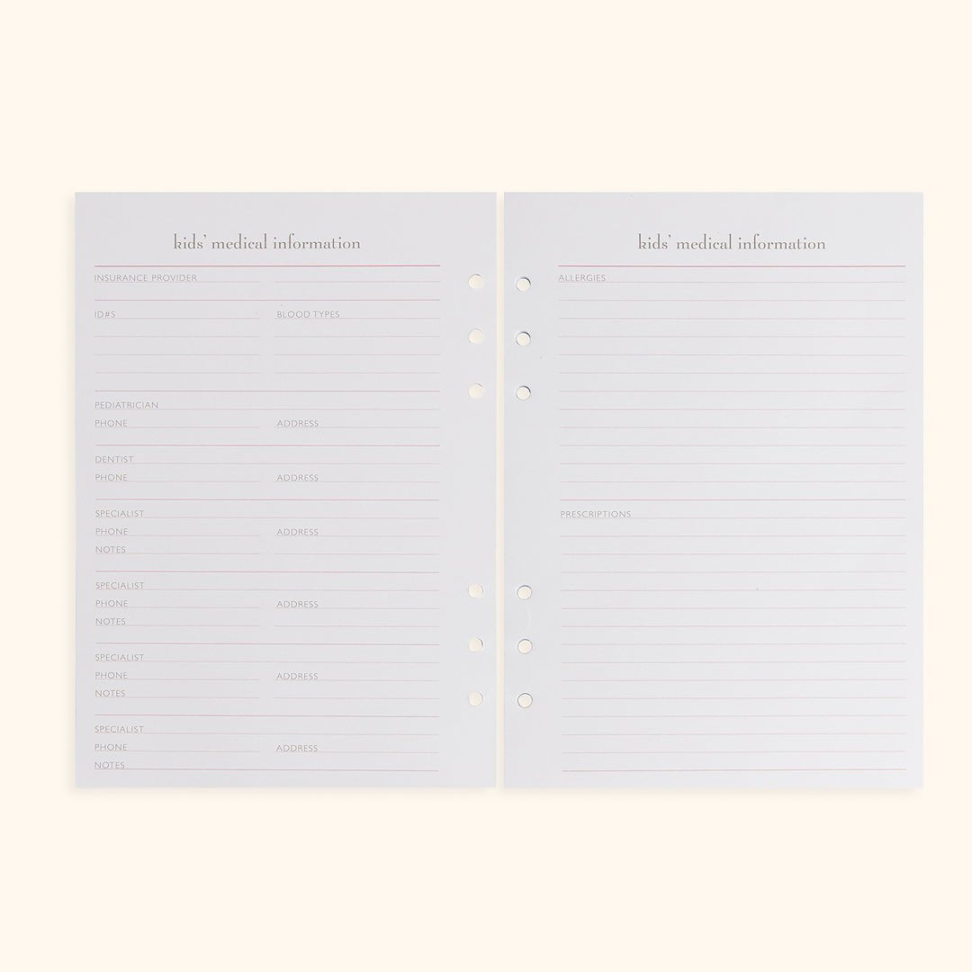 A5 Inserts for Weekly Planner Personal Portfolio 2026 - themonogram manor 