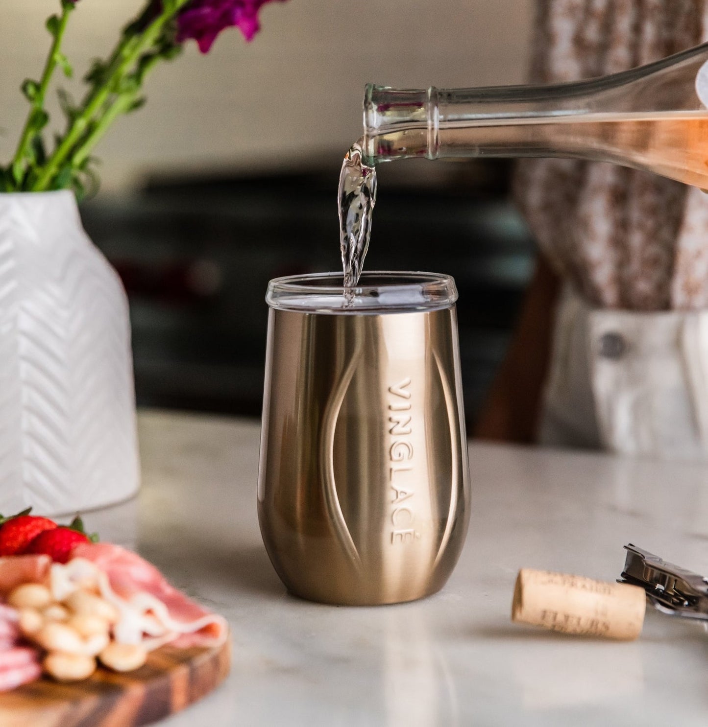 Glass Lined Wine Glass - themonogram manor 