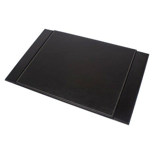 MOOG Leather Desk Pad | Prestige Desk Pad Mahogany Wood Combination - Bordeaux Leather - themonogram manor 
